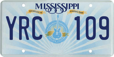MS license plate YRC109