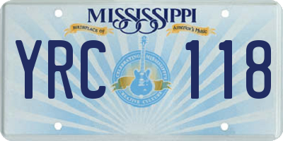 MS license plate YRC118