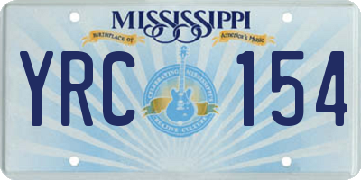 MS license plate YRC154