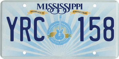 MS license plate YRC158