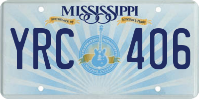 MS license plate YRC406