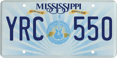 MS license plate YRC550