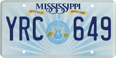 MS license plate YRC649
