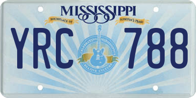 MS license plate YRC788