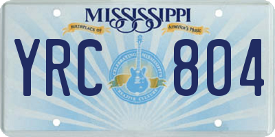 MS license plate YRC804