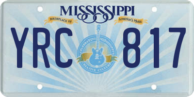 MS license plate YRC817