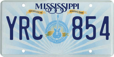 MS license plate YRC854