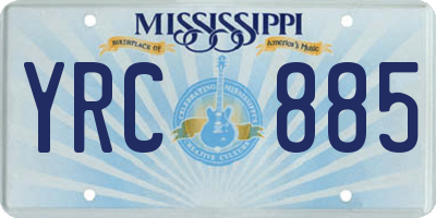 MS license plate YRC885