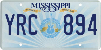 MS license plate YRC894