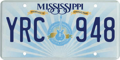 MS license plate YRC948