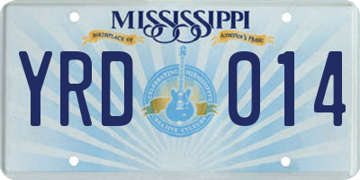 MS license plate YRD014