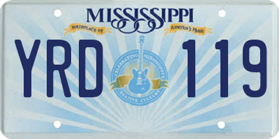 MS license plate YRD119