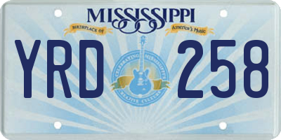 MS license plate YRD258