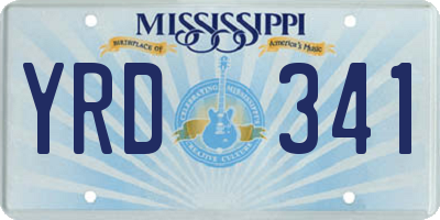 MS license plate YRD341