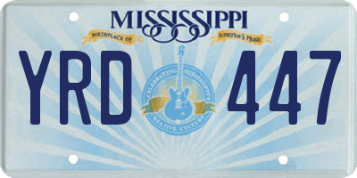MS license plate YRD447