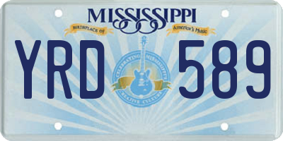MS license plate YRD589