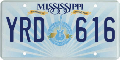 MS license plate YRD616