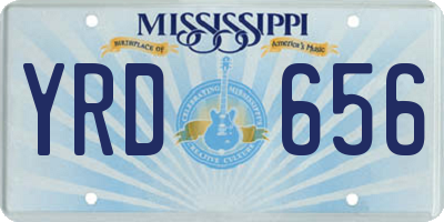 MS license plate YRD656