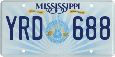 MS license plate YRD688