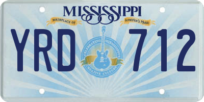 MS license plate YRD712