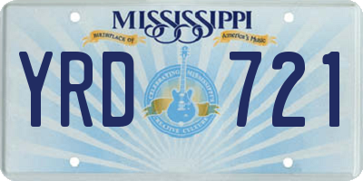 MS license plate YRD721