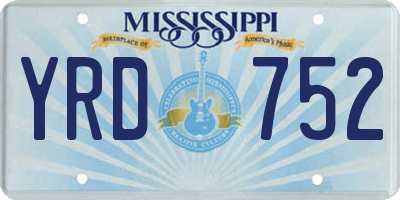 MS license plate YRD752