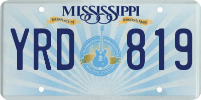 MS license plate YRD819