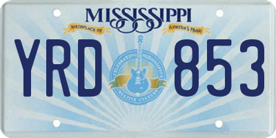 MS license plate YRD853