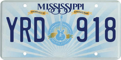 MS license plate YRD918