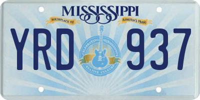 MS license plate YRD937