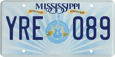 MS license plate YRE089