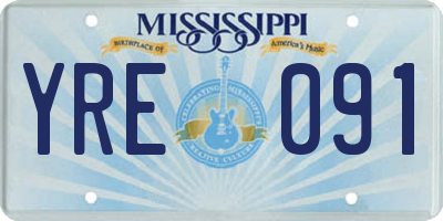MS license plate YRE091