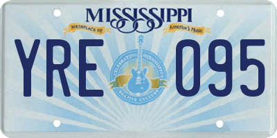 MS license plate YRE095