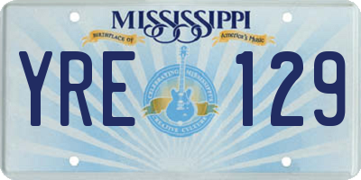 MS license plate YRE129