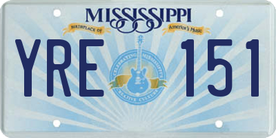 MS license plate YRE151