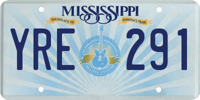 MS license plate YRE291