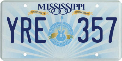 MS license plate YRE357