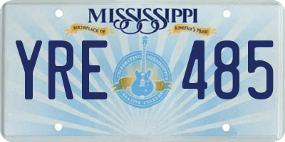 MS license plate YRE485