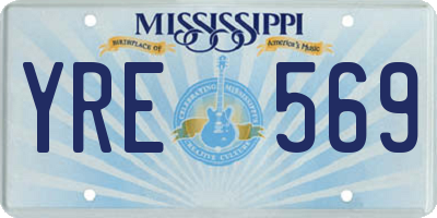 MS license plate YRE569