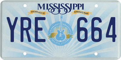 MS license plate YRE664