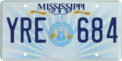 MS license plate YRE684