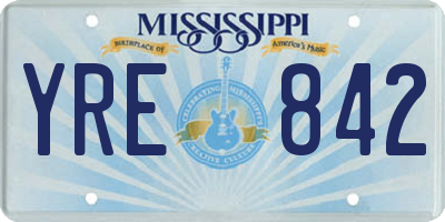 MS license plate YRE842