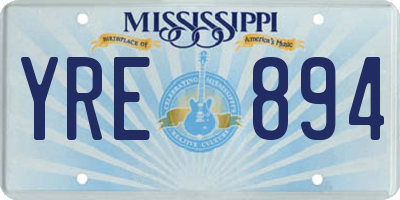 MS license plate YRE894