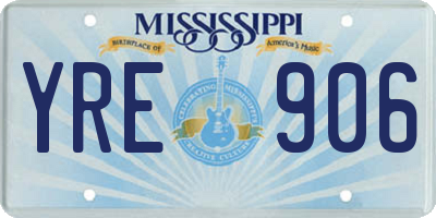 MS license plate YRE906