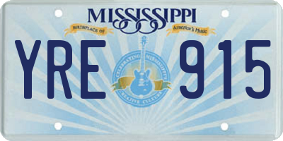 MS license plate YRE915