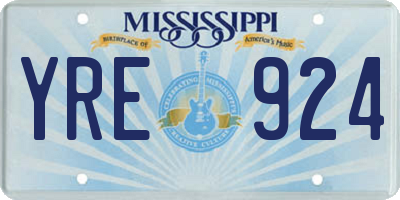 MS license plate YRE924