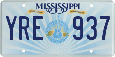 MS license plate YRE937