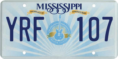 MS license plate YRF107