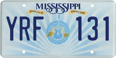MS license plate YRF131