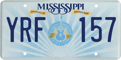 MS license plate YRF157